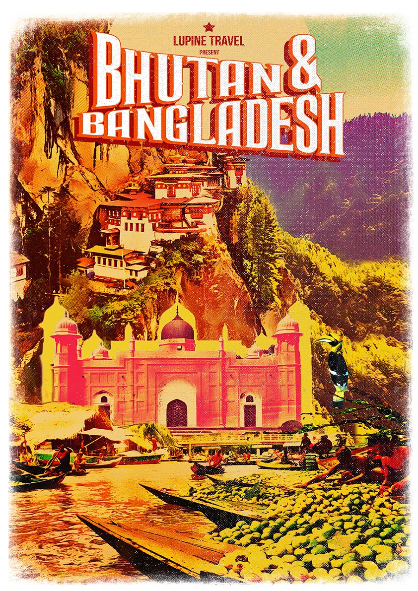 Lupine Bhutan & Bangladesh A3 Print