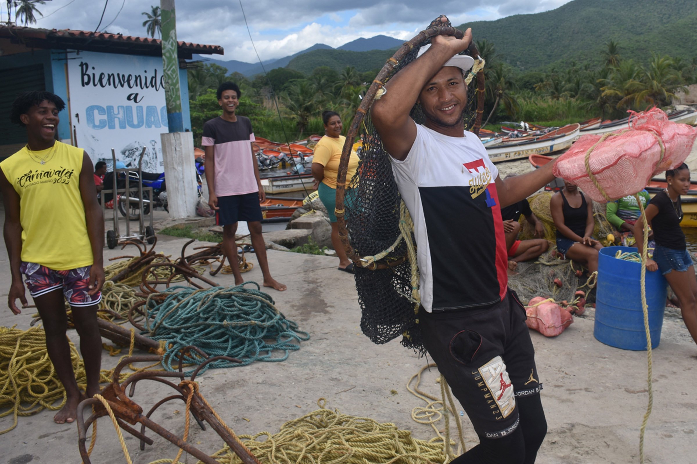 locals on the beach at chuao